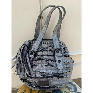 Moschino metallic silver tassel bag purse (PU220